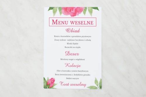 akwarelowe różre menu