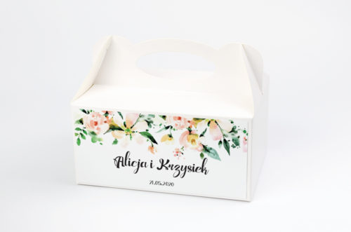 Ozdobne pudełko na ciasto - Boho Biała Magnolia