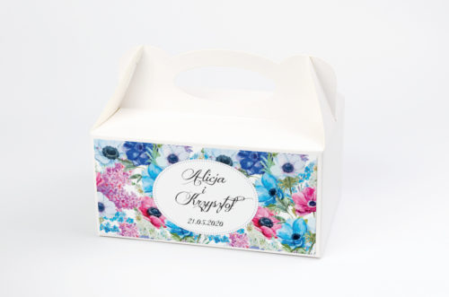 Ozdobne pudełko na ciasto - Kwiaty: Polne