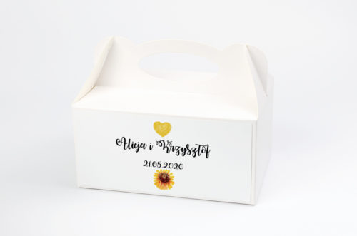 Ozdobne pudełko na ciasto - Kwiaty: Słoneczniki