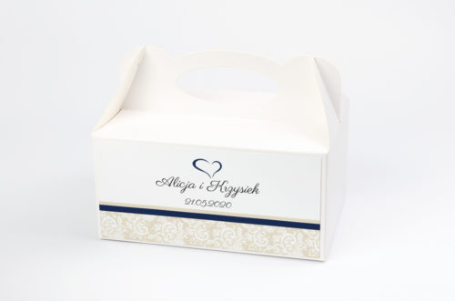 Ozdobne pudełko na ciasto - Ornament z koronką wzór 2