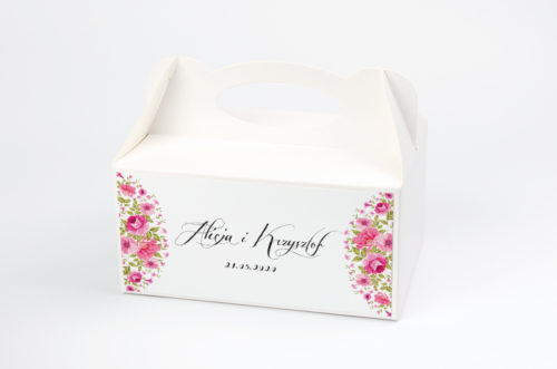 Ozdobne pudełko na ciasto - Wianuszki Ogrodowe Róże