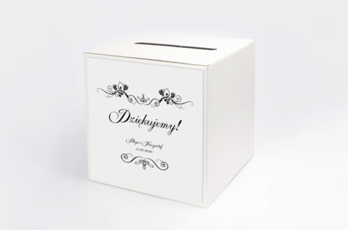 Personalizowane pudełko na koperty - Black&White Para Młoda