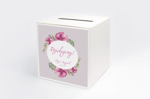 Personalizowane pudełko na koperty - Kwiaty: Piwonie