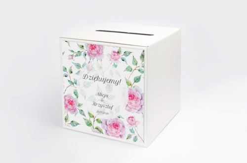 Personalizowane pudełko na koperty - Kwiaty: Róże