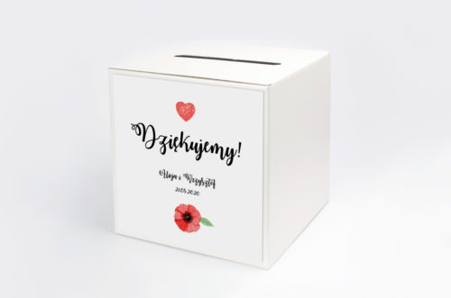 Personalizowane pudełko na koperty - Kwiaty Vintage: Maki