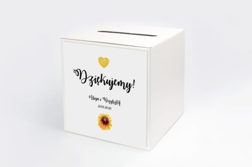 Personalizowane pudełko na koperty - Kwiaty: Słoneczniki