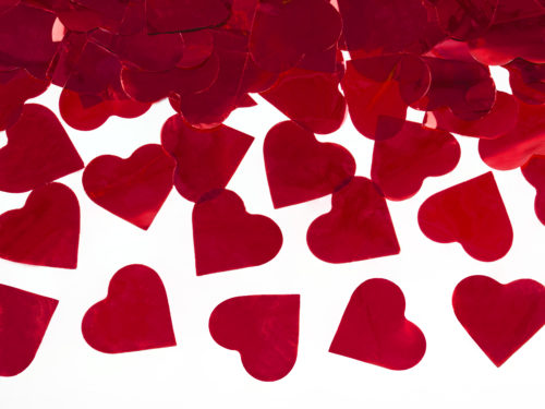 Strzelające konfetti - Czerwone serca