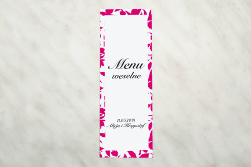 menu weselne - różowe