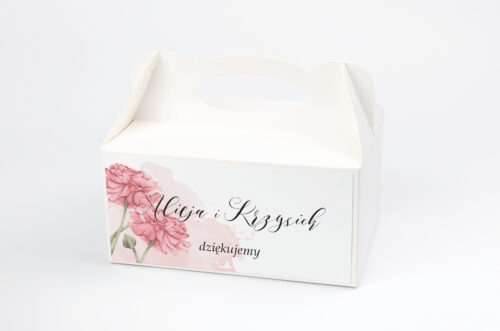 Ozdobne pudełko na ciasto - Namalowane Kwiaty – wzór 1