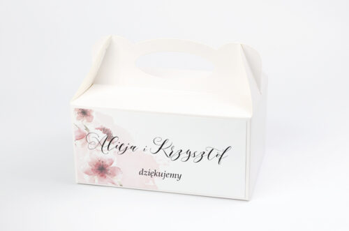 Ozdobne pudełko na ciasto - Namalowane Kwiaty – wzór 6
