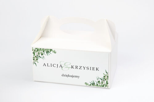 Ozdobne pudełko na ciasto - Geometryczne Kwiaty - Liście Eukaliptusa