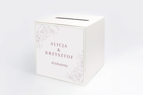 Personalizowane pudełko na koperty - Rysunkowe kwiaty DL - Konturowe Róże