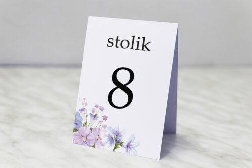 Numer stolika pasujący do zaproszenia Eleganckie kwiaty - Polny wianek