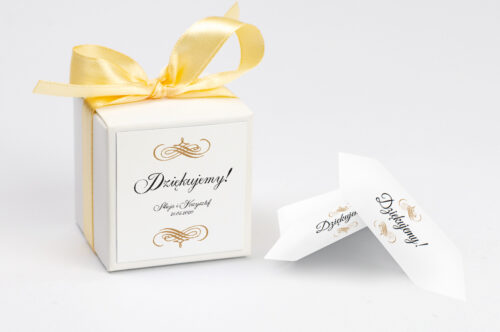 Pudełeczko z personalizacją - Eleganckie ślubne 3D - Złote