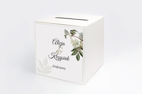 Personalizowane pudełko na koperty - Botaniczne Jednokartkowe - Czarny bez