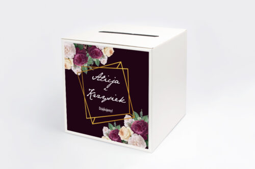 Personalizowane pudełko na koperty - Kontrastowe z kwiatami - Kolorowe róże