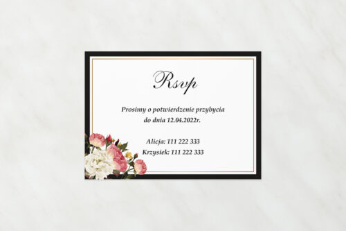 Dodatkowa karteczka do zaproszenia z lakiem – Szykowne z różami