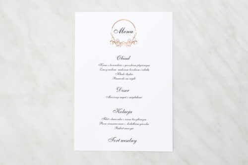 menu weselne do zaproszenia minimalistyczne ornament