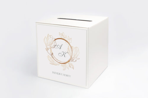 pudełko na koperty do zaproszenia minimalistyczne magnolia