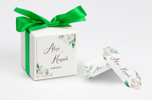Ozdobne pudełeczko z personalizacją - Kwiatowe Gałązki - Białe Róże