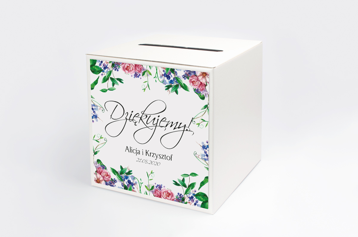 Dekoracje ślubne Personalizowane pudełko na koperty -  Eleganckie: w kwiaty