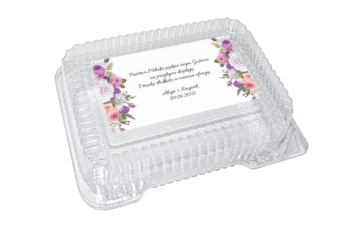 Naklejki na plastikowe pudełka na ciasto Naklejka na plastikowe pudełko na ciasto - wzór 18