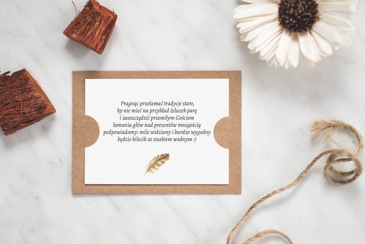 Dodatki ślubne Dodatkowa karteczka do zaproszeń Boho Pomarańczowe kwiaty