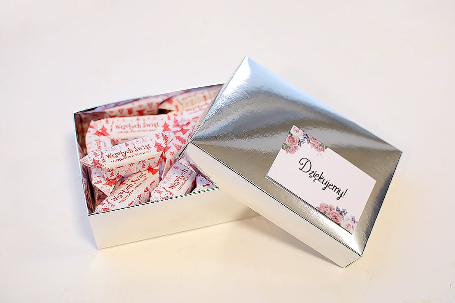 Krówki ślubne Krówki świąteczne w ozdobnym pudełeczku - Pastelove w różowym wydaniu