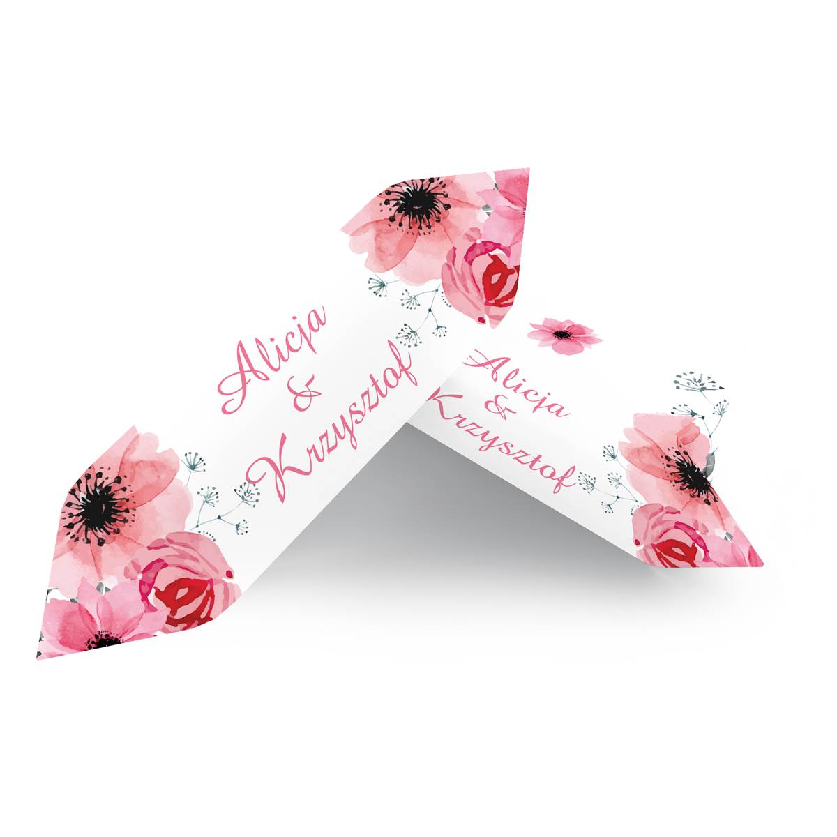 Krówki w papierku Krówki ślubne 1 kg - Podziękowania dla gości - Kwiaty z nawami - Kwiatuszki pink