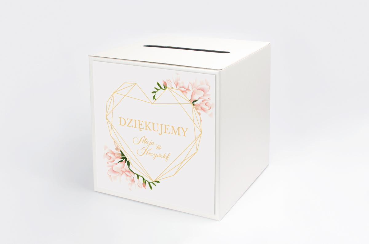Dekoracje ślubne Personalizowane pudełko na koperty - Geometryczne – Frezje