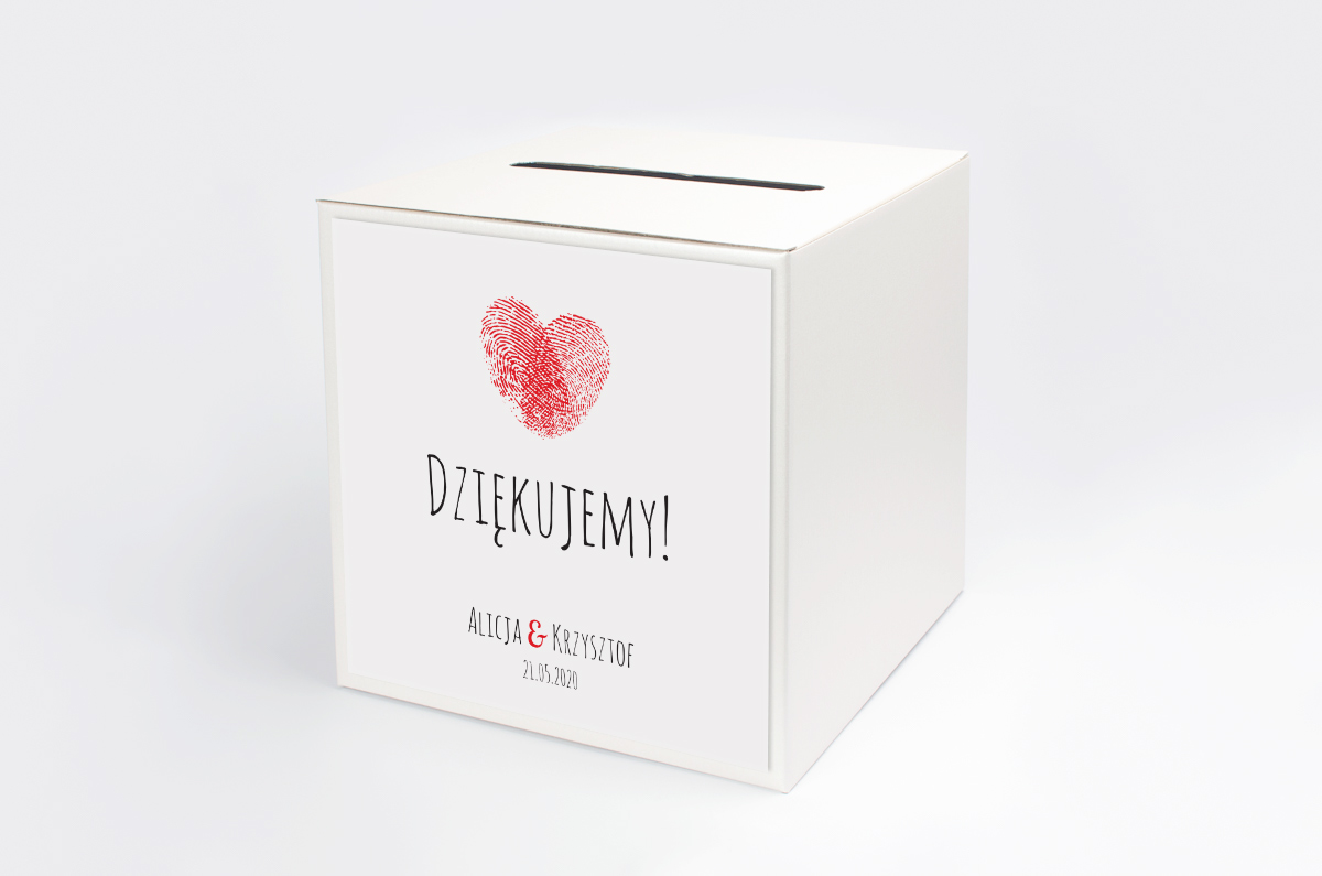 Dekoracje ślubne Personalizowane pudełko na koperty - Eko z motywem serca