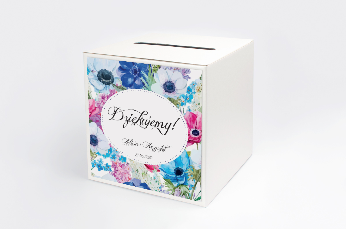 Dekoracje ślubne Personalizowane pudełko na koperty - Kwiaty: Polne