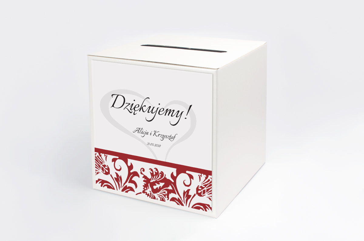 Dekoracje ślubne Personalizowane pudełko na koperty - Ornament wzór 5