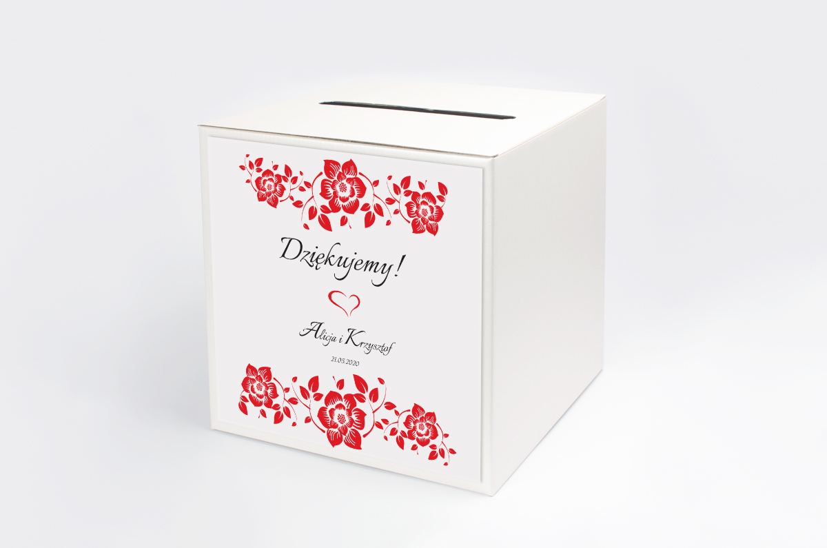 Dekoracje ślubne Personalizowane pudełko na koperty - Ornament wzór 2