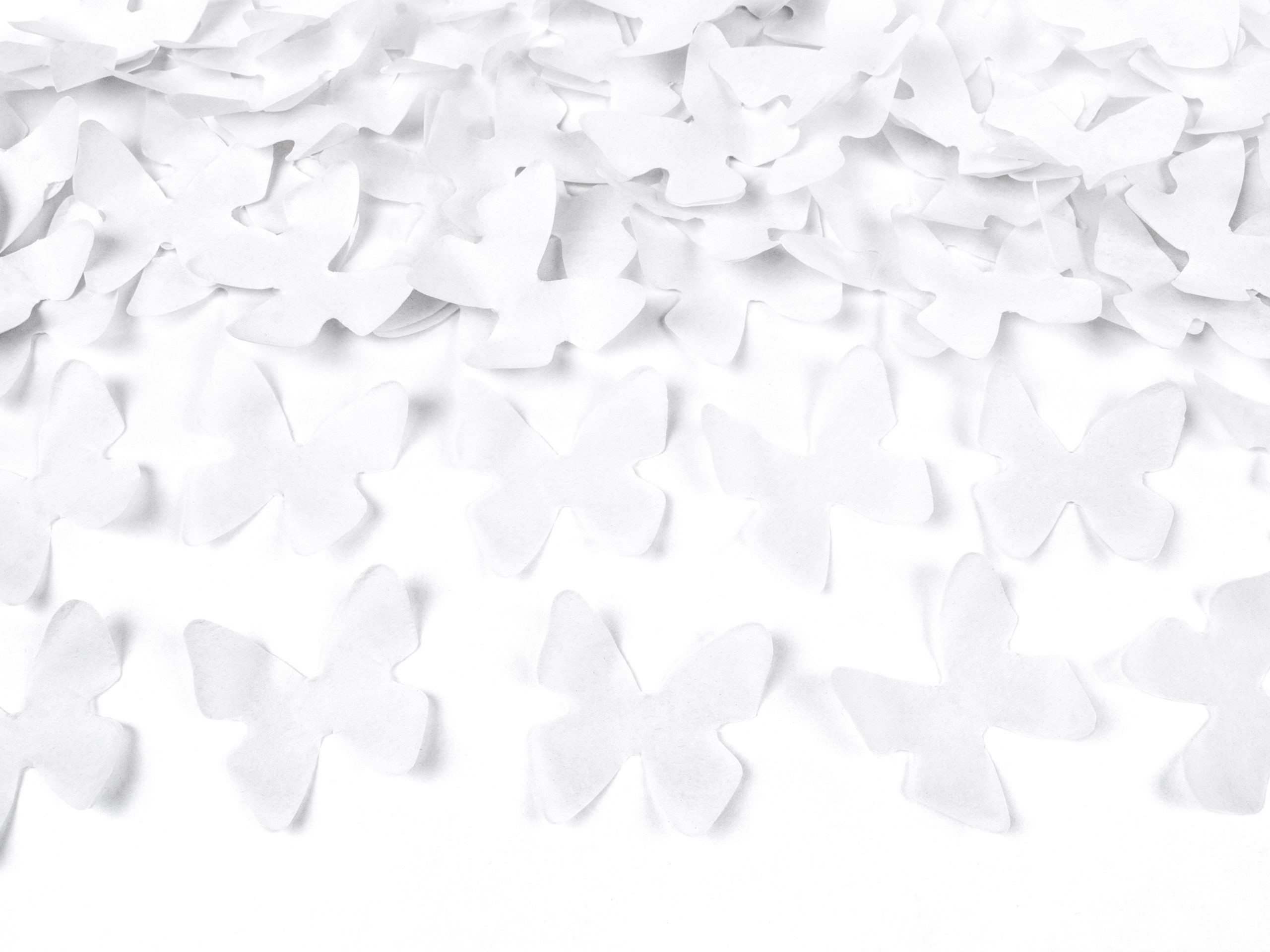Dekoracje ślubne Strzelające konfetti - Białe motylki