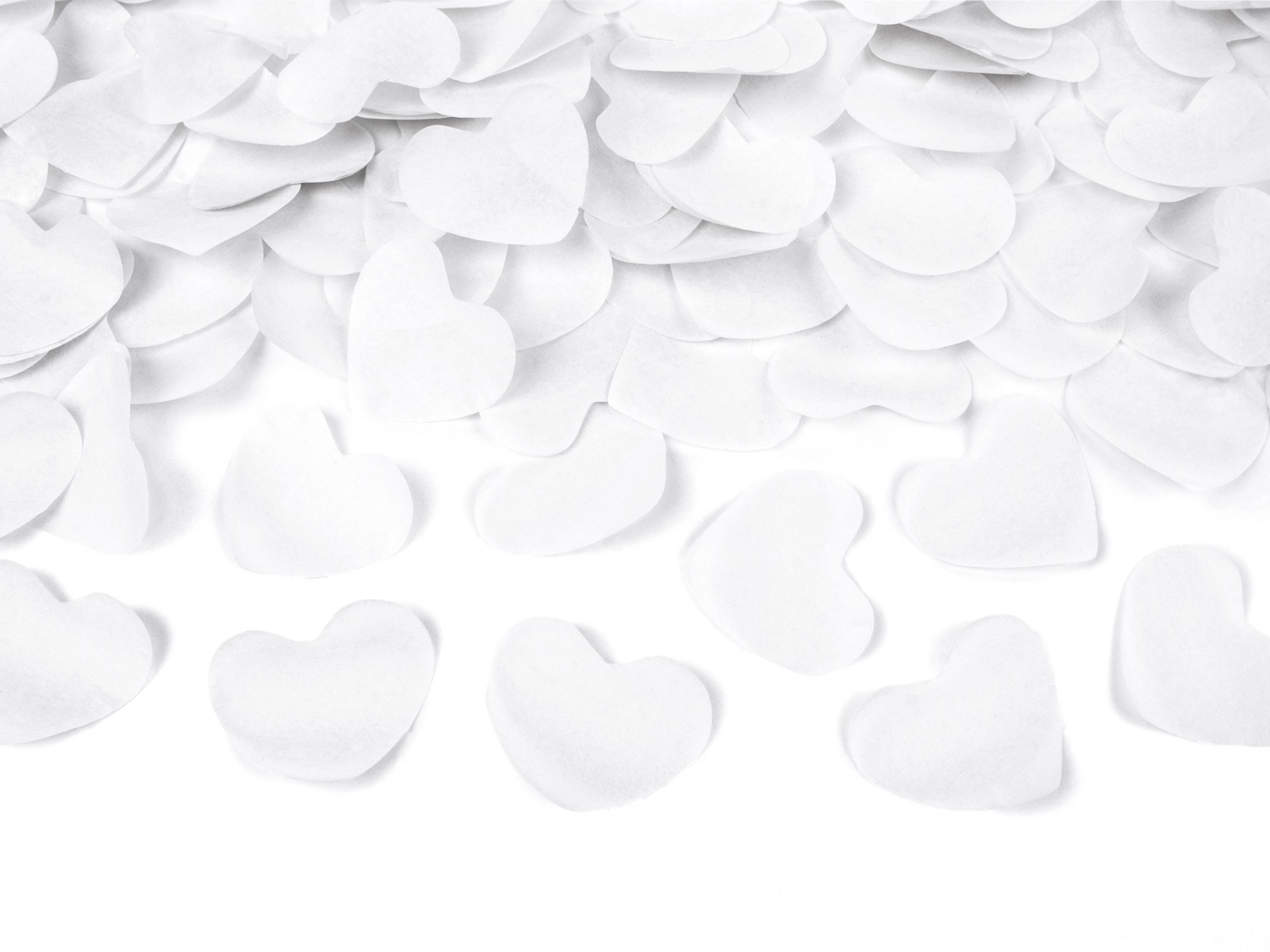 Atrakcje i dekoracje Strzelające konfetti - Białe serca
