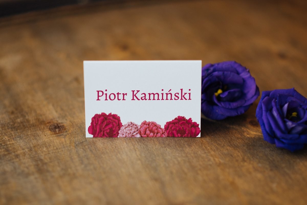Dodatki ślubne Winietka ślubna do zaproszenia Kwadratowa kartka: Różowe Piwonie