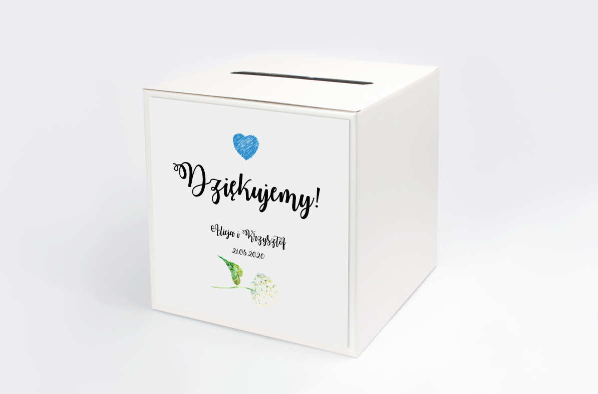 Dekoracje ślubne Personalizowane pudełko na koperty - Rustykalne Kwiaty: Hortensje
