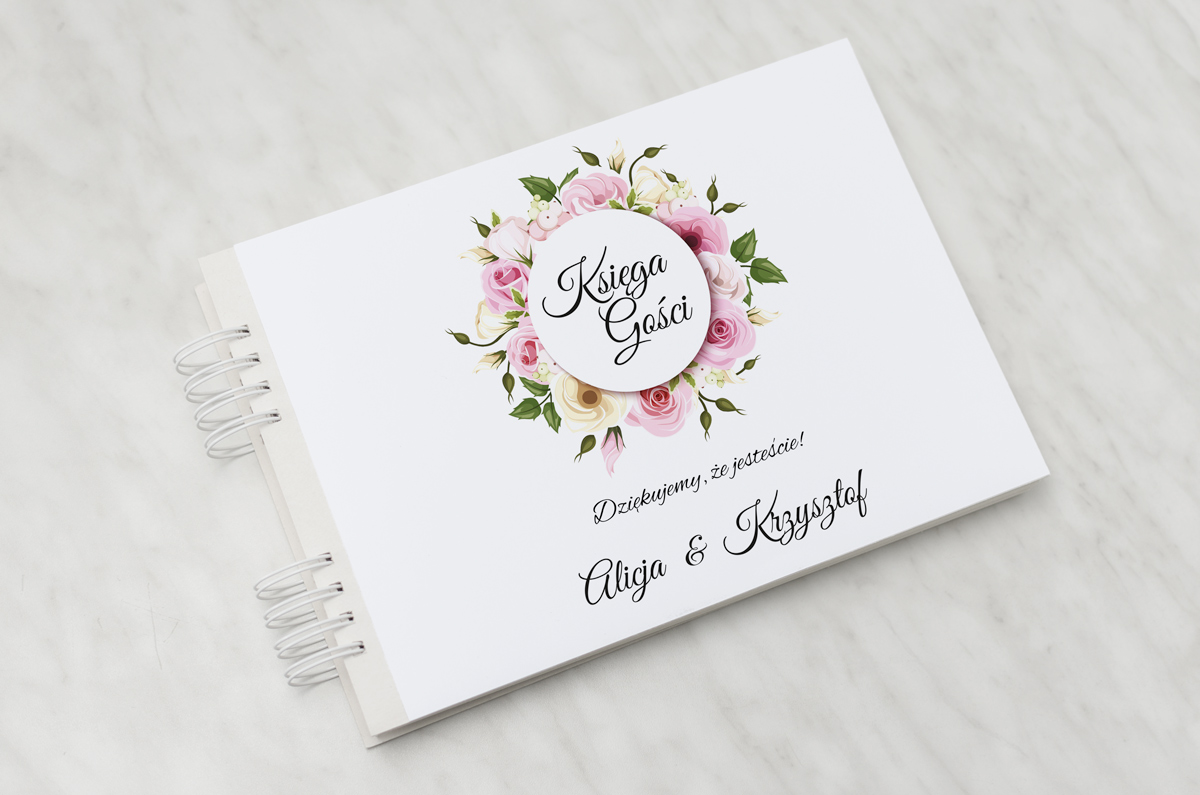 Dodatki ślubne Księga gości ślubnych do zaproszeń kwadratowe – Pastelowe kwiaty