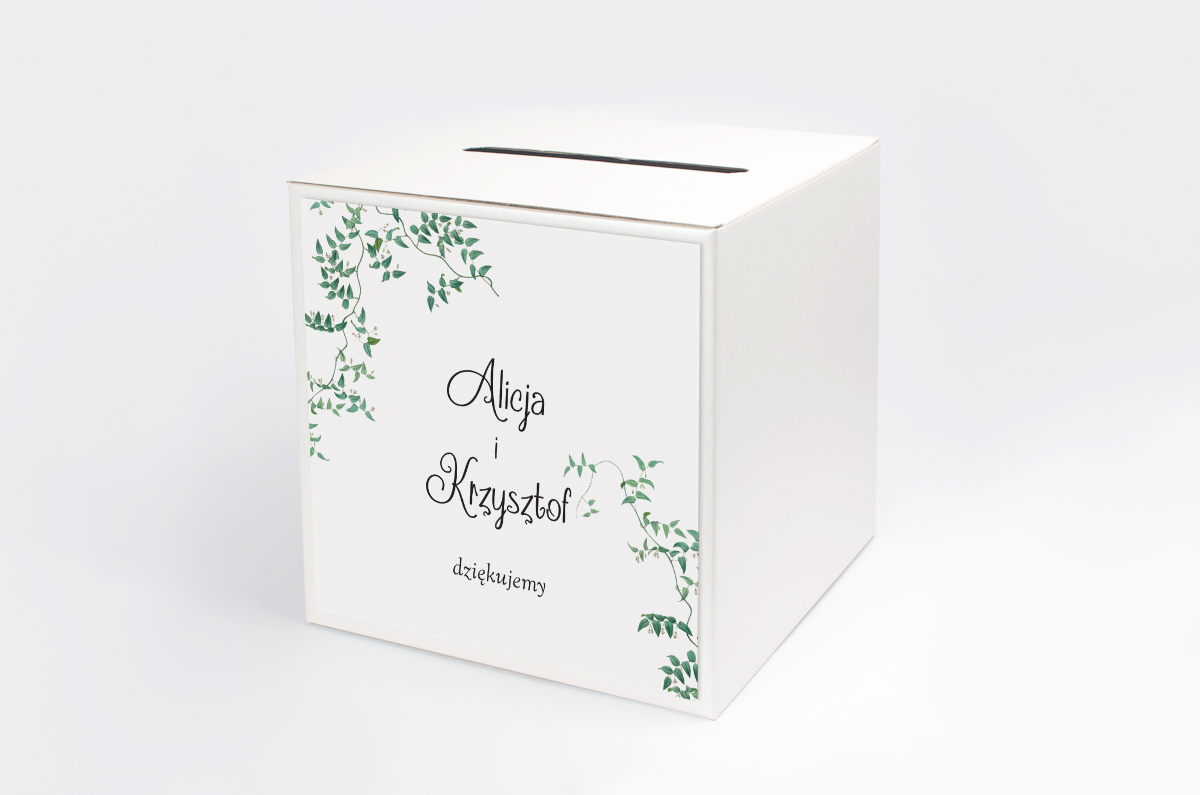Dekoracje ślubne Personalizowane pudełko na koperty - Delikatnie i z klasą