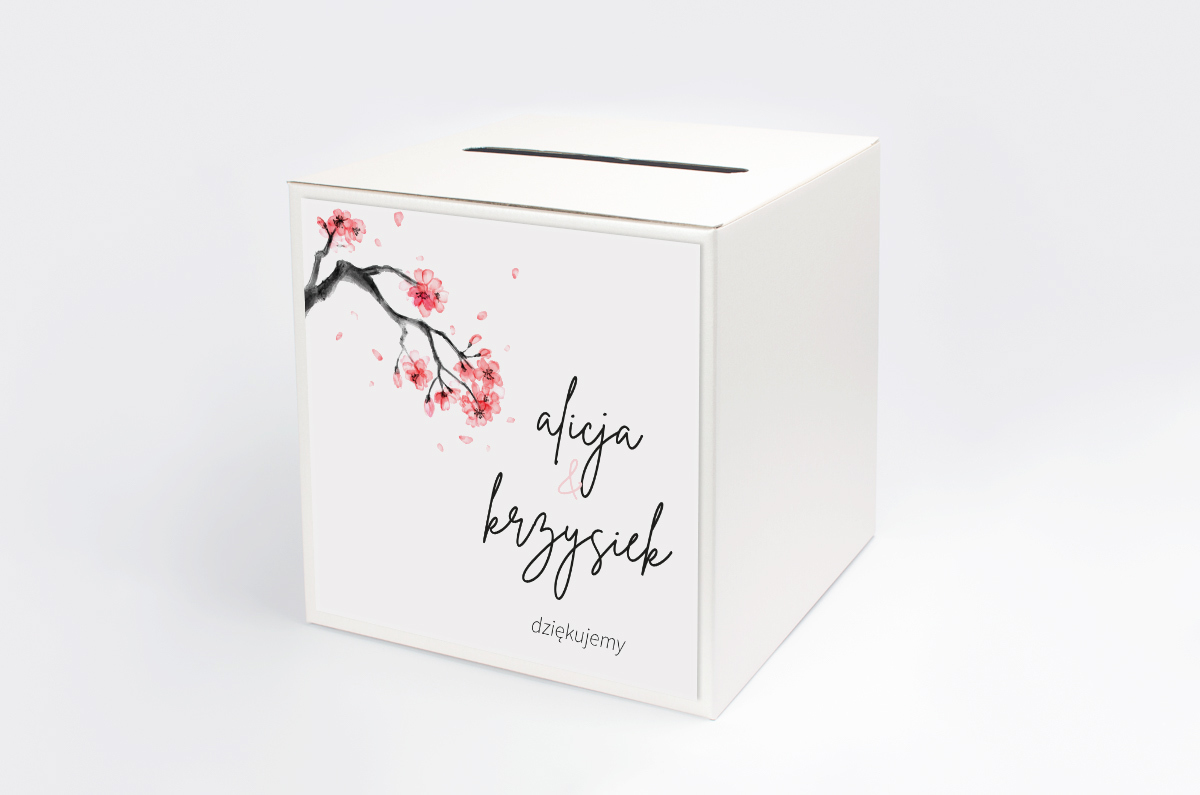 Dekoracje ślubne Pudełko na koperty Jednokartkowe Recyklingowe - Japońska Wiśnia