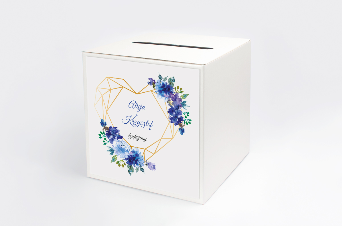 Dekoracje ślubne Personalizowane pudełko na koperty - Geometryczne – Chabry