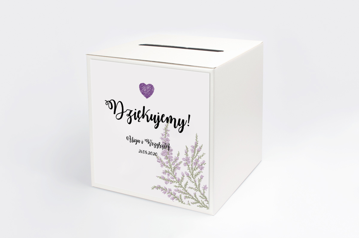 Dekoracje ślubne Personalizowane pudełko na koperty Kwiaty - Wrzosy