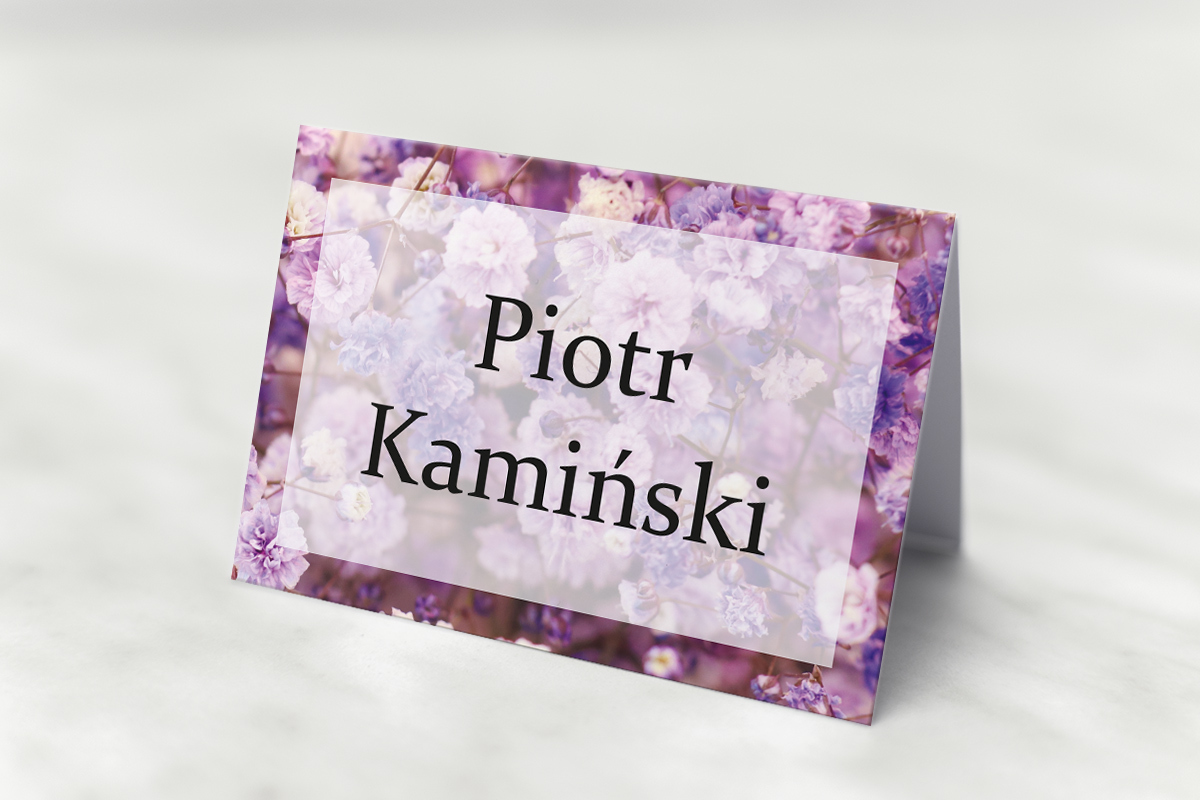 Dodatki ślubne Winietka Fotograficzne kwiaty - Fioletowa gipsówka