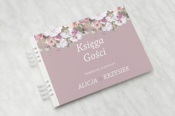ksiega-gosci-kolorowe-bukiety-delikatne-kwiatuszki-papier-matowy-dodatki-ksiega-gosci