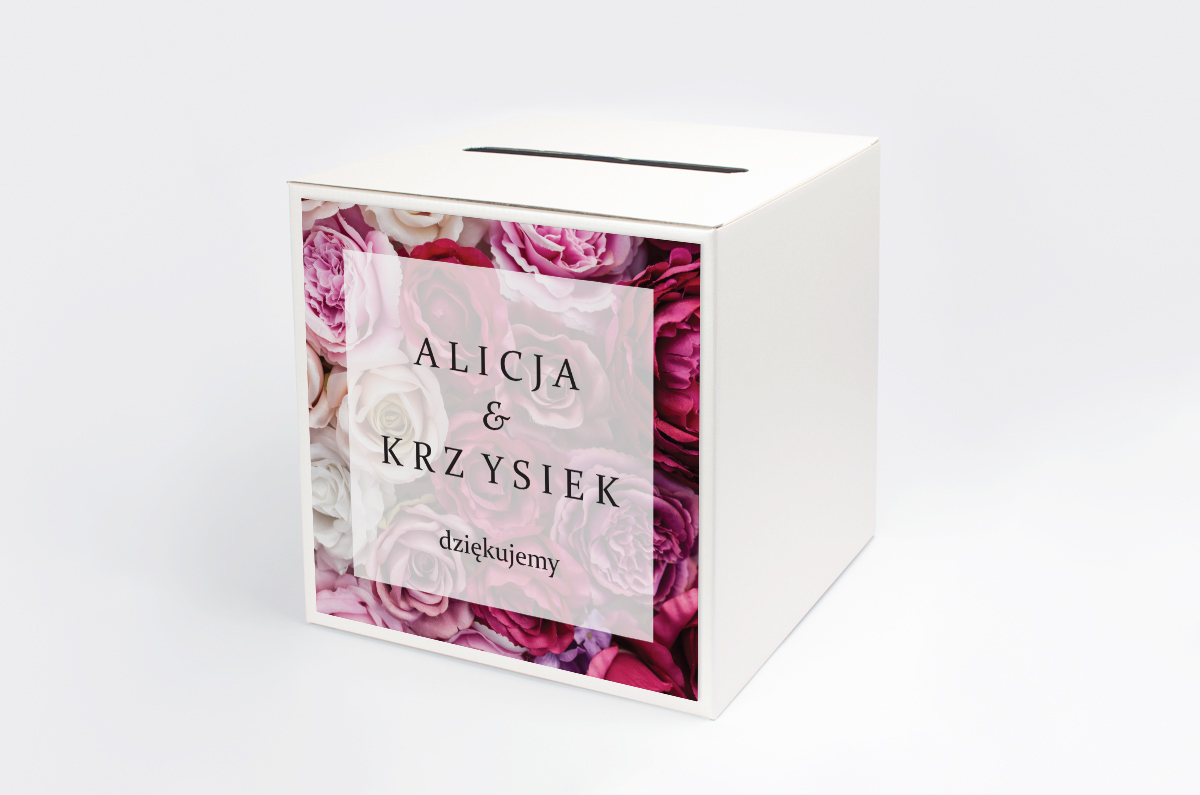 Pudełko na koperty Pudełko na koperty Fotograficzne kwiaty - Fuksjowe róże