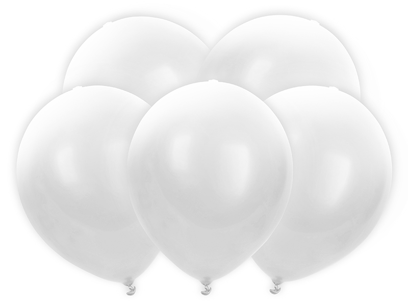 Dekoracje ślubne Balony Led 30cm, biały (1 op. / 5 szt.)