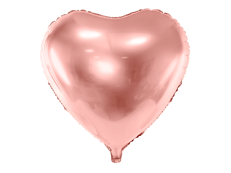 Dekoracje ślubne Balon foliowy Serce, 61cm, różowe złoto