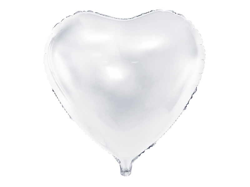 Balony na chrzest Balon foliowy Serce, 45cm, biały
